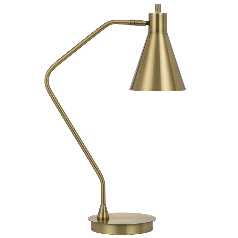 Sty 24 Inch Task Table Lamp Swivel Brass Shade Angled Thin Metal Pole BM323941