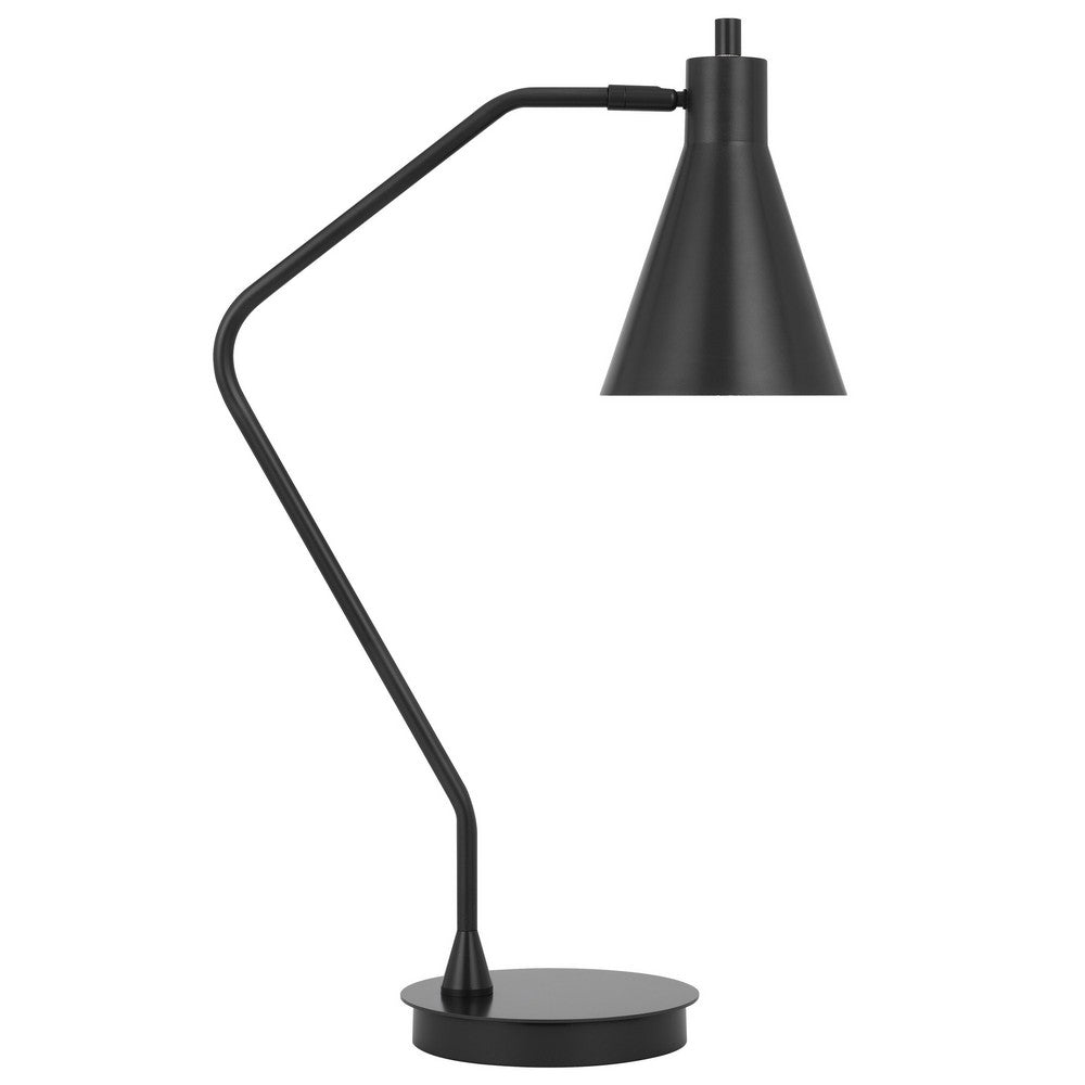 Sty 24 Inch Task Table Lamp, Swivel Gray Shade, Angled Thin Metal Pole