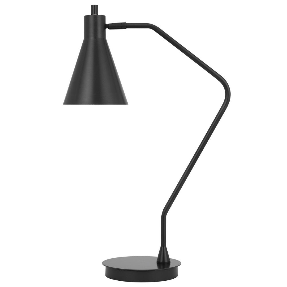 Sty 24 Inch Task Table Lamp, Swivel Gray Shade, Angled Thin Metal Pole