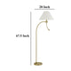 Ashy 68 Inch Task Floor Lamp Gooseneck LED White Shade Gold Arc Pole BM323943