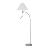 Ashy 68" Floor Lamp, Gooseneck LED, White Shade, Bright Silver Arc Pole by Casagear Home