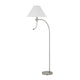 Ashy 68" Floor Lamp, Gooseneck LED, White Shade, Bright Silver Arc Pole by Casagear Home