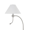 Ashy 68" Floor Lamp, Gooseneck LED, White Shade, Bright Silver Arc Pole by Casagear Home