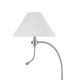 Ashy 68" Floor Lamp, Gooseneck LED, White Shade, Bright Silver Arc Pole by Casagear Home