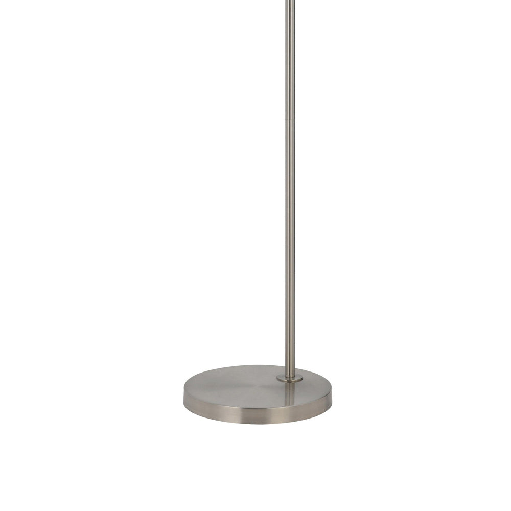 Ashy 68" Floor Lamp, Gooseneck LED, White Shade, Bright Silver Arc Pole by Casagear Home