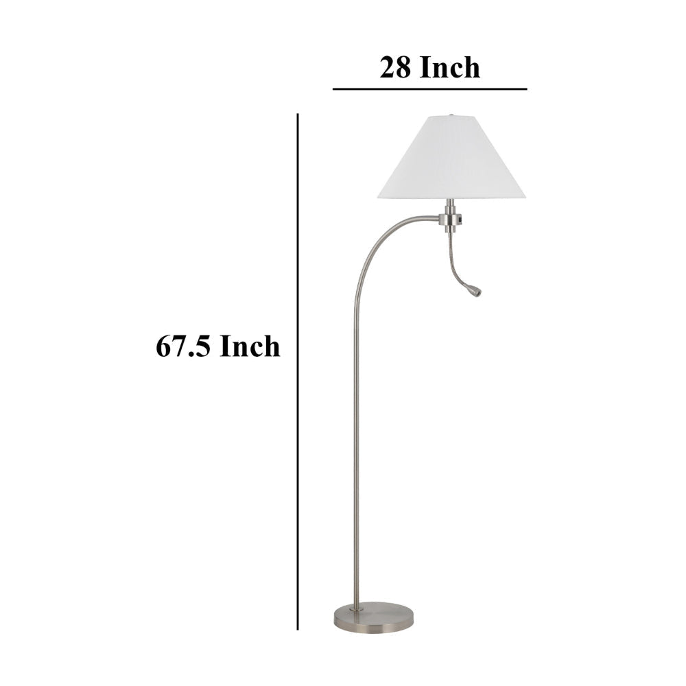Ashy 68 Inch Floor Lamp Gooseneck LED White Shade Bronze Arc Pole BM323944
