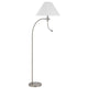 Ashy 68" Floor Lamp, Gooseneck LED, White Shade, Bright Silver Arc Pole by Casagear Home