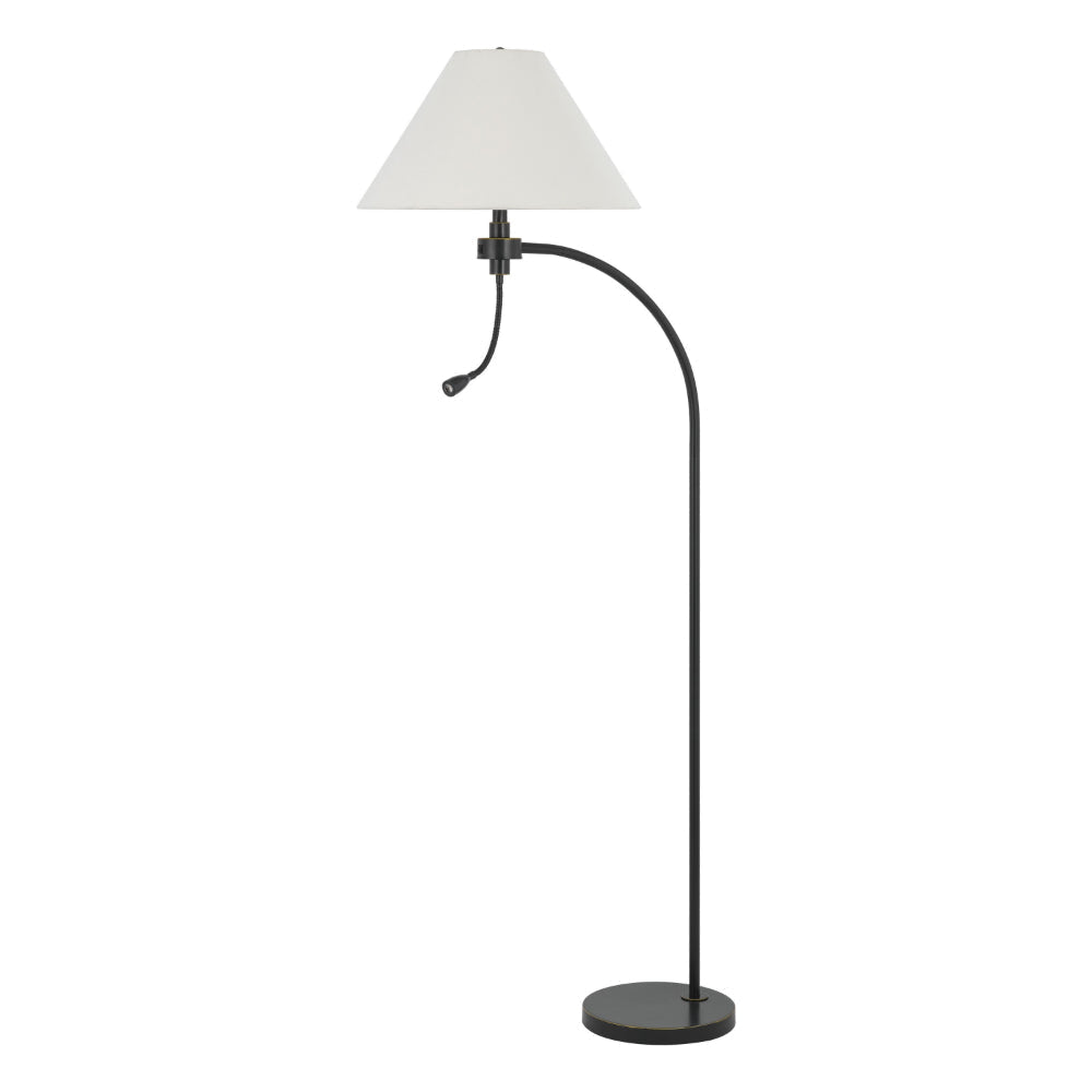 Ashy 68 Inch Floor Lamp Gooseneck LED White Shade Brass Arc Pole BM323945