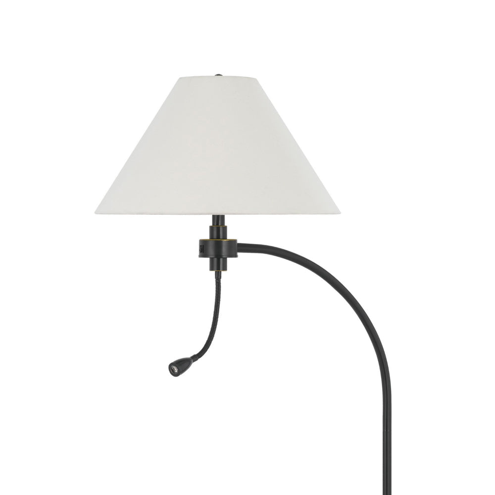 Ashy 68 Inch Floor Lamp Gooseneck LED White Shade Brass Arc Pole BM323945