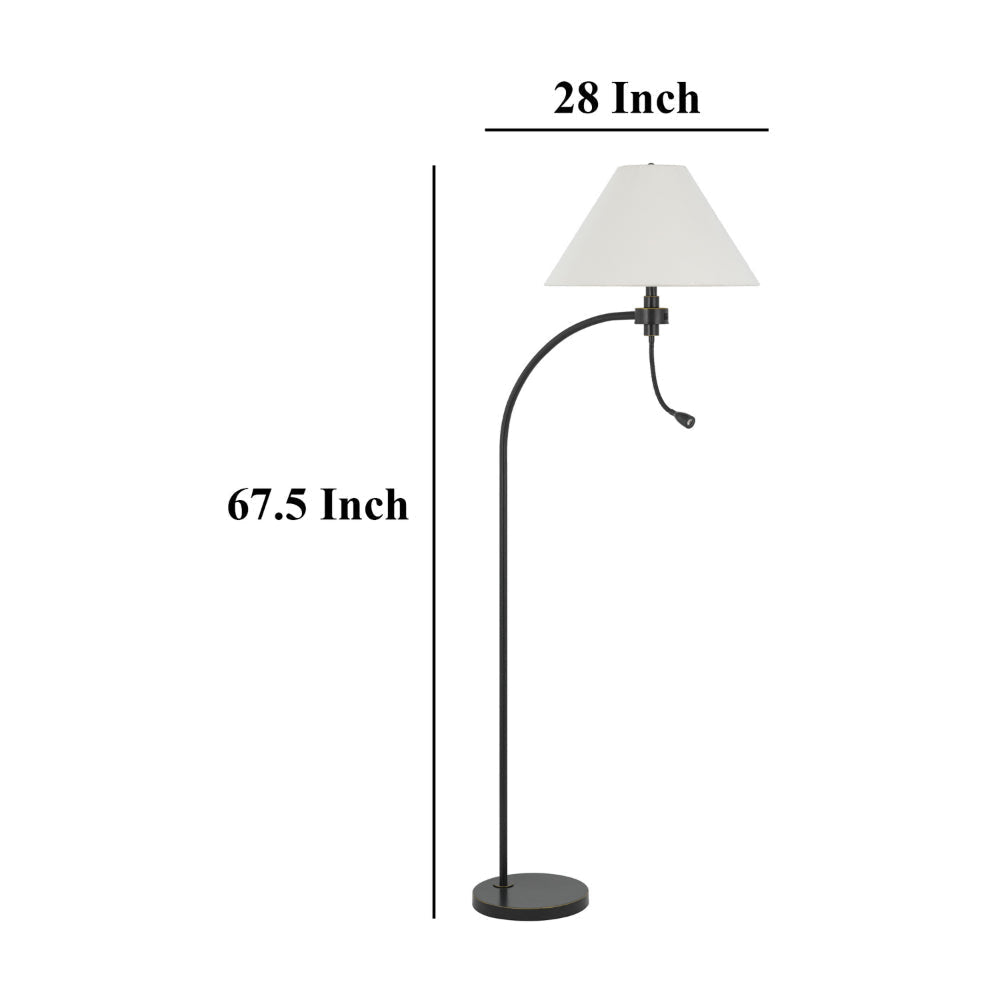 Ashy 68 Inch Floor Lamp Gooseneck LED White Shade Brass Arc Pole BM323945