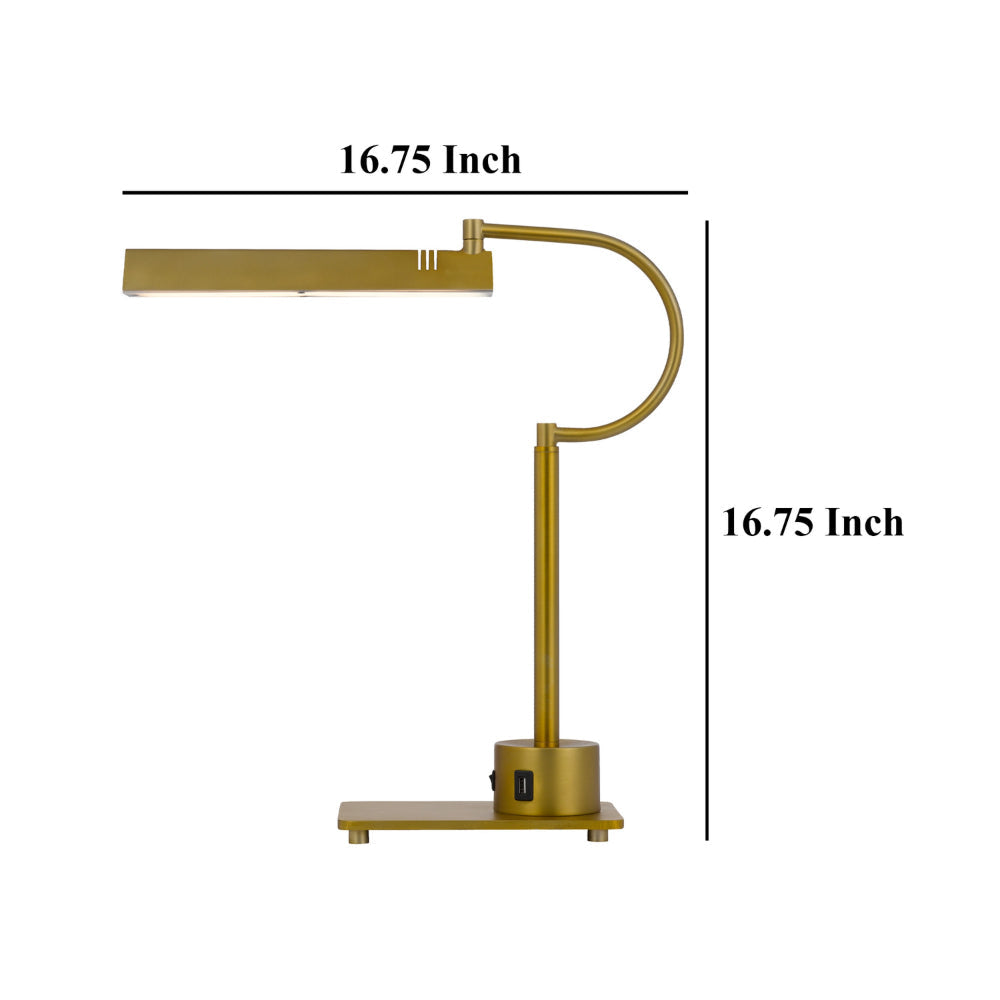 Hoso 18 Inch Desk Lamp 2 USB Ports AdjusDesk Bronze Metal Frame BM323947