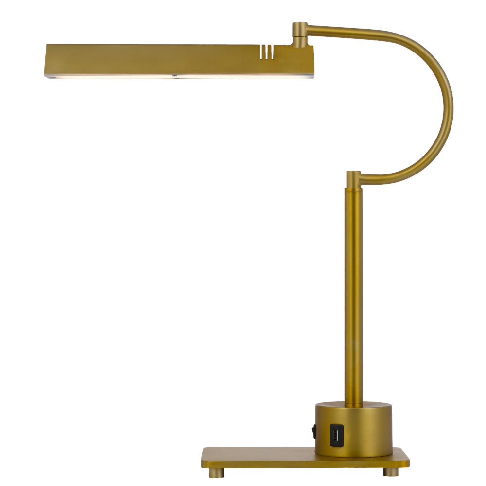 Hoso 18 Inch Desk Lamp, 2 USB Ports, AdjusDesk Bronze Metal Frame