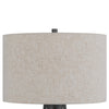 Tiy 30 Inch Table Lamp White Hardback Drum Shade Gray Iron Cone Base BM323949