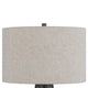 Tiy 30 Inch Table Lamp White Hardback Drum Shade Gray Iron Cone Base BM323949