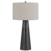 Tiy 30 Inch Table Lamp, White Hardback Drum Shade, Gray Iron Cone Base