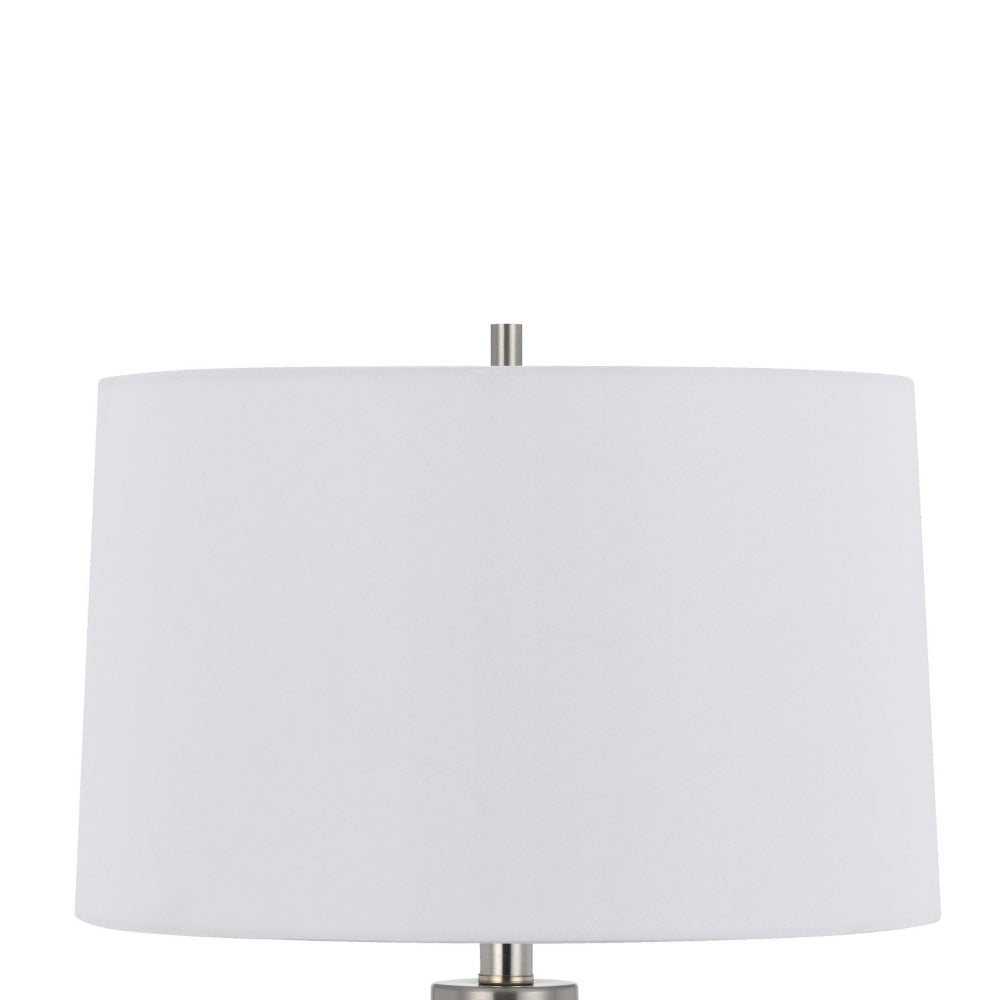 Maci 29 Inch Table Lamp Accent Crackled Clear Glass White Drum Shade BM323950