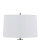 Maci 29 Inch Table Lamp Accent Crackled Clear Glass White Drum Shade BM323950