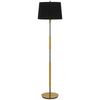 Siu 60 Inch Floor Lamp, Gold Metal Pole w Finial Tip, Black Shade