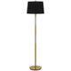 Siu 60 Inch Floor Lamp, Gold Metal Pole w Finial Tip, Black Shade