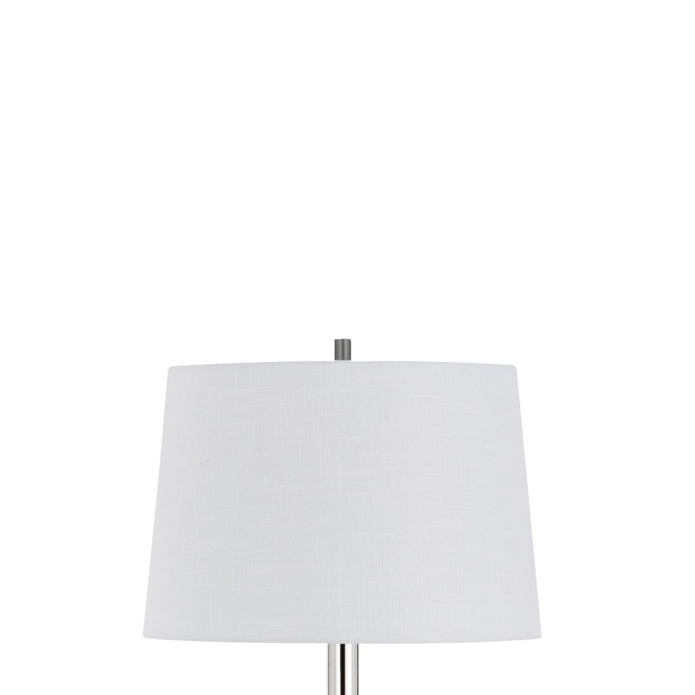 Siu 60 Inch Floor Lamp Chrome Metal Pole w Finial Tip White Shade BM323952