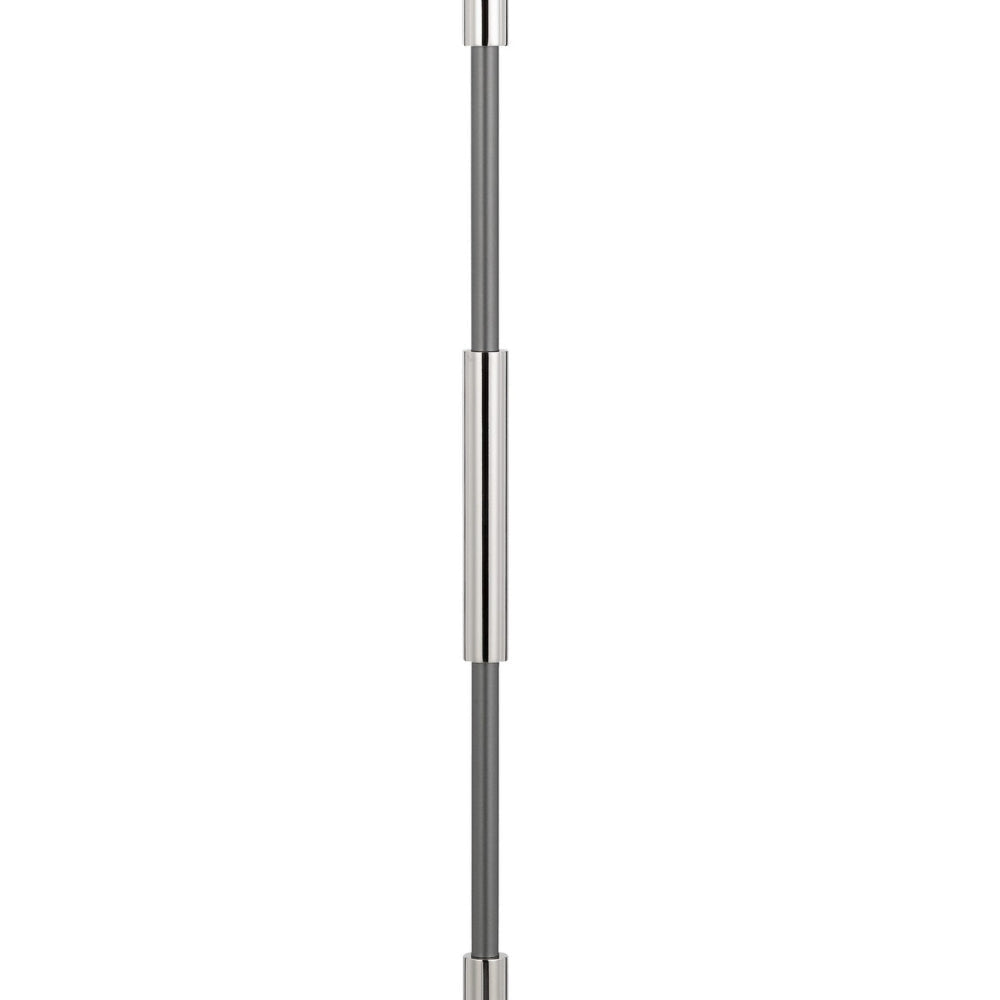 Siu 60 Inch Floor Lamp Chrome Metal Pole w Finial Tip White Shade BM323952
