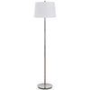 Siu 60 Inch Floor Lamp, Chrome Metal Pole w Finial Tip, White Shade