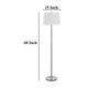 Siu 60 Inch Floor Lamp Chrome Metal Pole w Finial Tip White Shade BM323952
