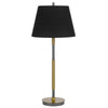 Siu 30 Inch Table Lamp, Gold Metal Thin Pole w Finial, Black Shade