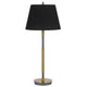 Siu 30 Inch Table Lamp, Gold Metal Thin Pole w Finial, Black Shade