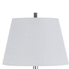 Siu 30 Inch Table Lamp Chrome Metal Thin Pole w Finial White Shade BM323954