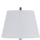 Siu 30 Inch Table Lamp Chrome Metal Thin Pole w Finial White Shade BM323954