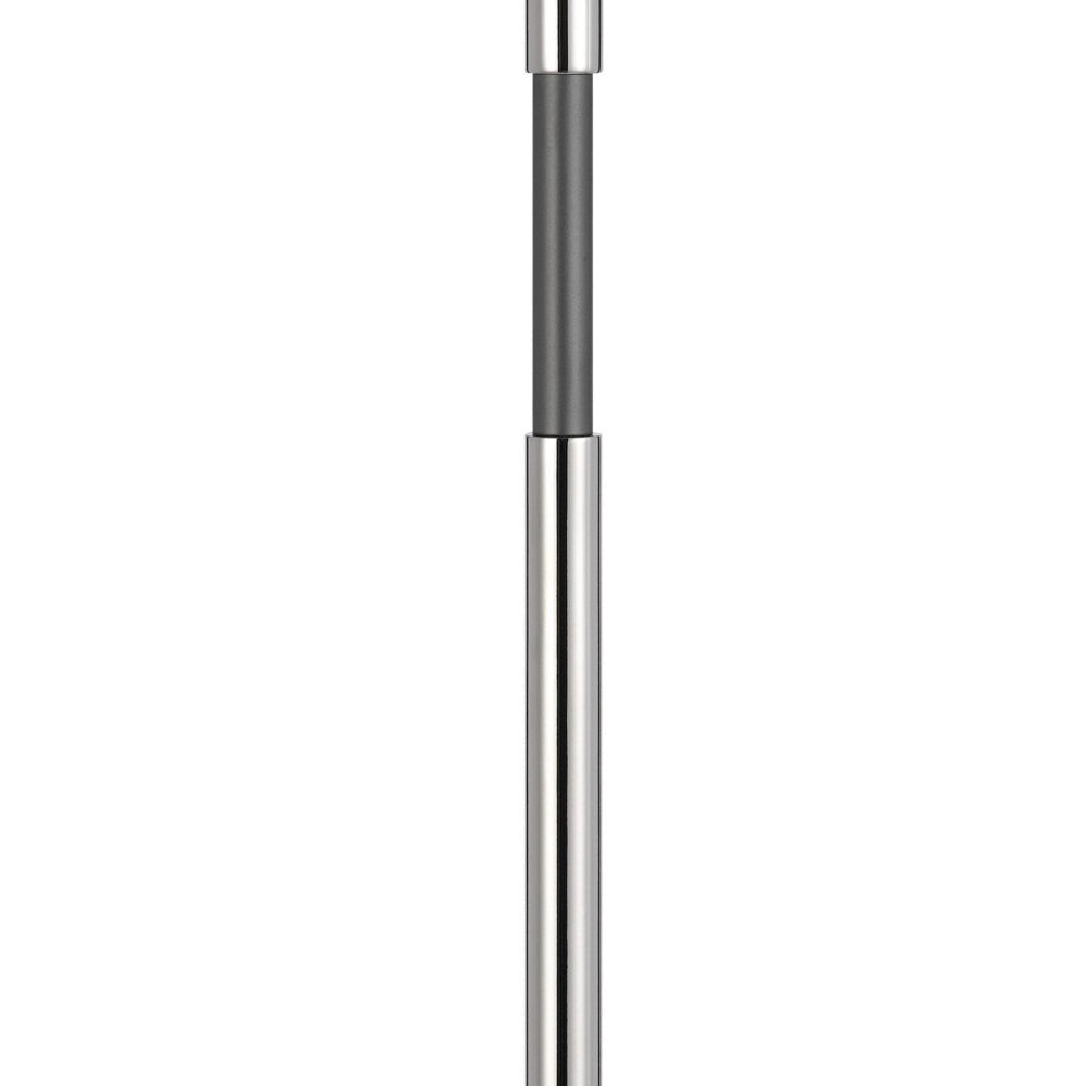 Siu 30 Inch Table Lamp Chrome Metal Thin Pole w Finial White Shade BM323954