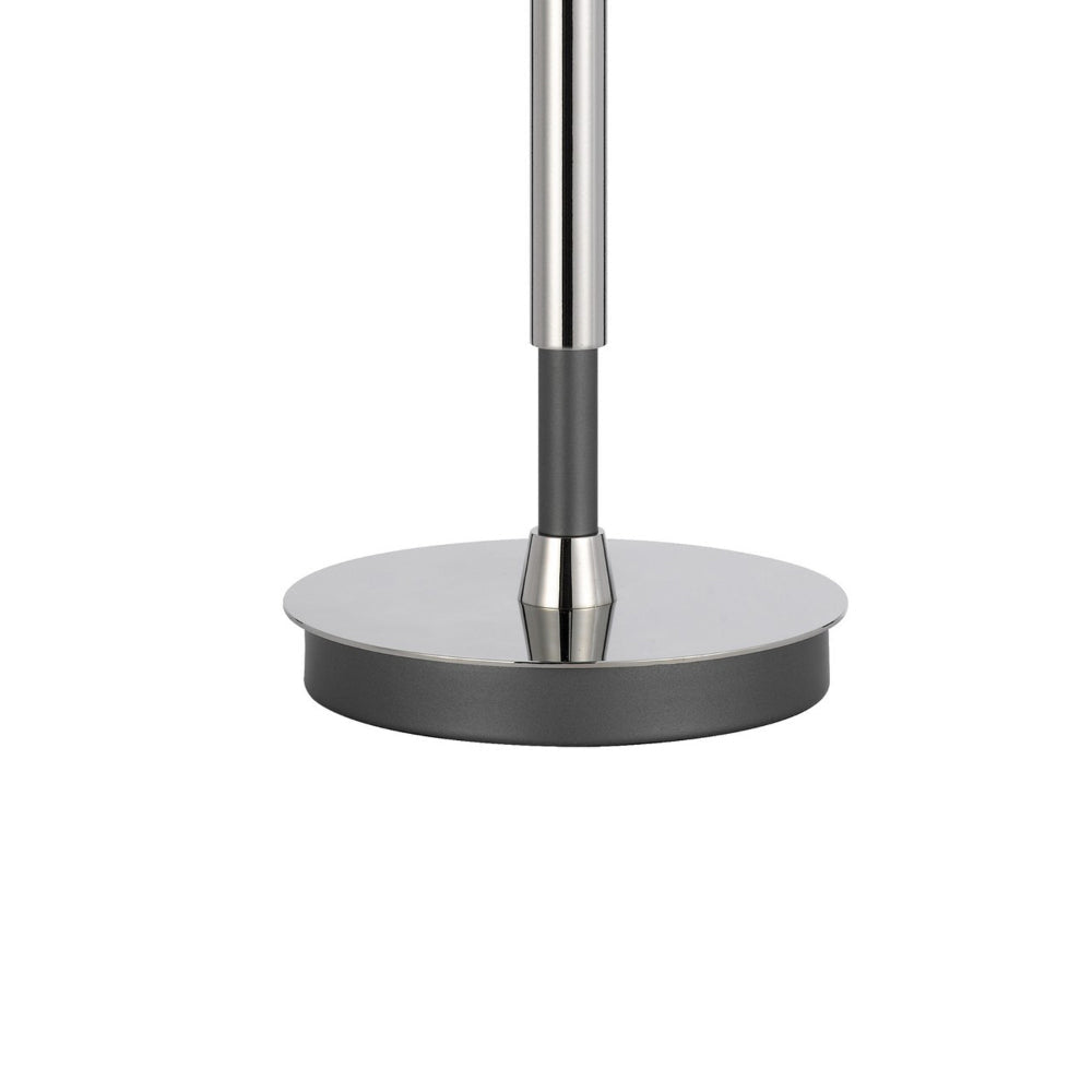 Siu 30 Inch Table Lamp Chrome Metal Thin Pole w Finial White Shade BM323954