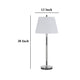 Siu 30 Inch Table Lamp Chrome Metal Thin Pole w Finial White Shade BM323954