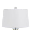 23 Inch Table Lamp Set of 2 Round Crystal Base White Fabric Shade BM323955