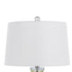 23 Inch Table Lamp Set of 2 Round Crystal Base White Fabric Shade BM323955