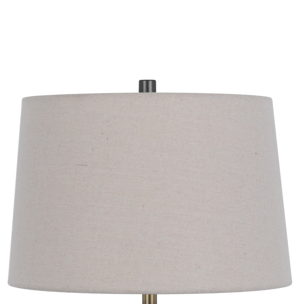Wenu 29 Inch Table Lamp Accent Frosted Glass Base White Fabric Shade BM323956