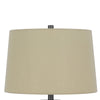 Leno 32 Inch Table Lamp Leaf Pattern Clear Glass Base Beige Shade BM323957