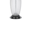 Leno 32 Inch Table Lamp Leaf Pattern Clear Glass Base Beige Shade BM323957