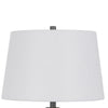 Hay 33 Inch Table Lamp Diamond Pattern Glass Base White Fabric Shade BM323958