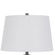 Hay 33 Inch Table Lamp Diamond Pattern Glass Base White Fabric Shade BM323958