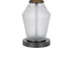 Hay 33 Inch Table Lamp Diamond Pattern Glass Base White Fabric Shade BM323958
