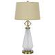 Rizo 32 Inch Table Lamp Tapered Style Frosted Glass Base Beige Shade BM323960