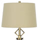 Rizo 32 Inch Table Lamp Tapered Style Frosted Glass Base Beige Shade BM323960