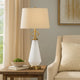 Rizo 32 Inch Table Lamp, Tapered Style Frosted Glass Base, Beige Shade