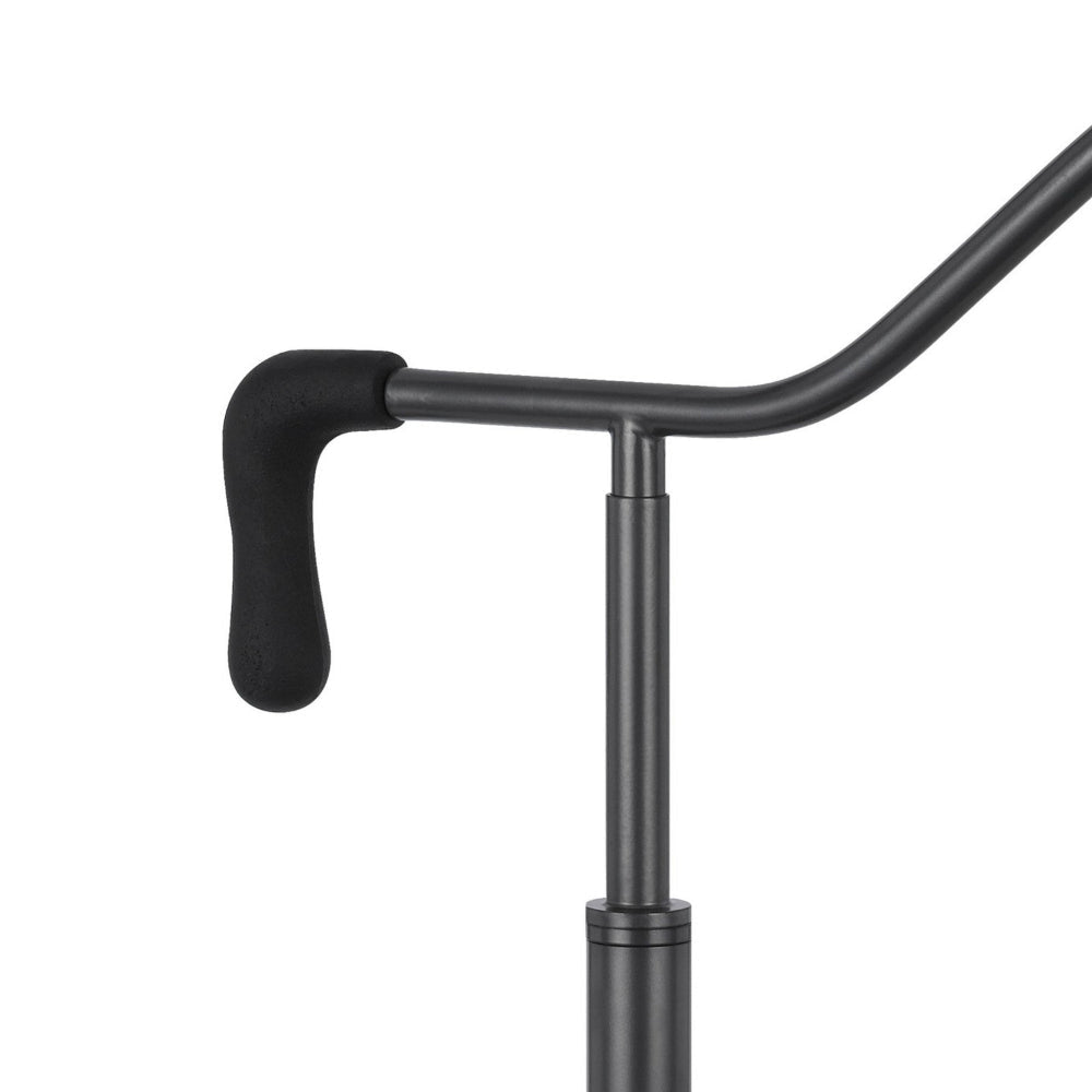 Loga 27 Inch Desk Lamp w Adjustable Cage Style Shade Black Iron BM323961