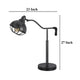 Loga 27 Inch Desk Lamp w Adjustable Cage Style Shade Black Iron BM323961