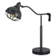 Loga 27 Inch Desk Lamp w Adjustable Cage Style Shade, Black Iron