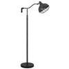 Loga 56 Inch Floor Lamp with Adjustable Cage Style Shade Black Iron BM323962