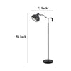 Loga 56 Inch Floor Lamp with Adjustable Cage Style Shade Black Iron BM323962